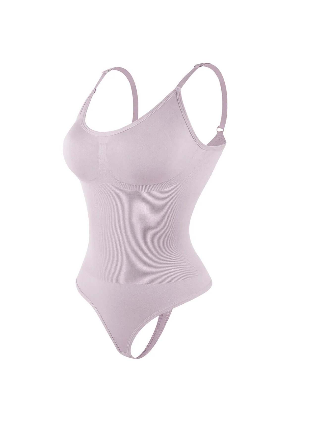 Plus Size Bodybuilding Belly Contraction Shapewear One-piece Seamless T-back - Purple