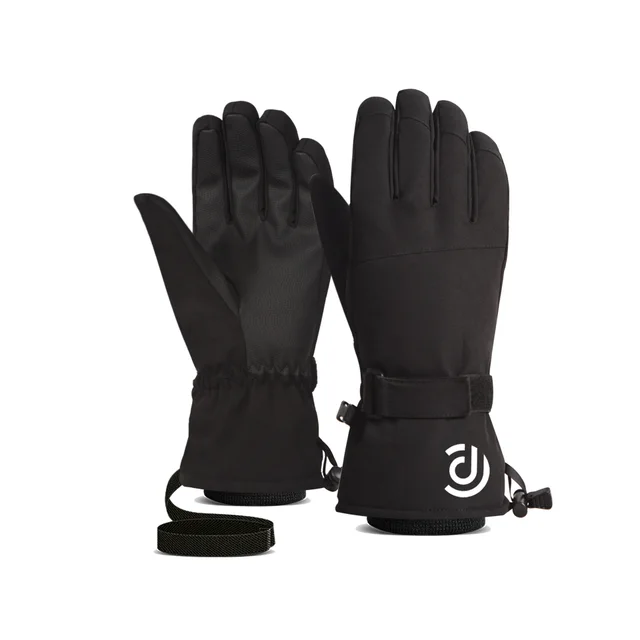 Ski Gloves Men And Women Winter White Warm Cycling Sports Touch Screen Five Fingers Black - Shop at LoveMi
