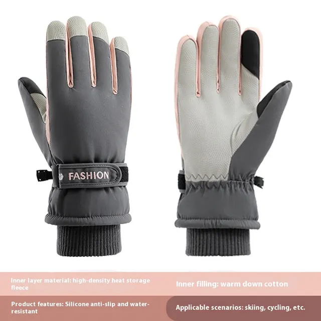 Winter Fleece lined Warm Outdoor Biking Mountain Climbing Thick Cold proof 206 Female Gray - Shop at LoveMi
