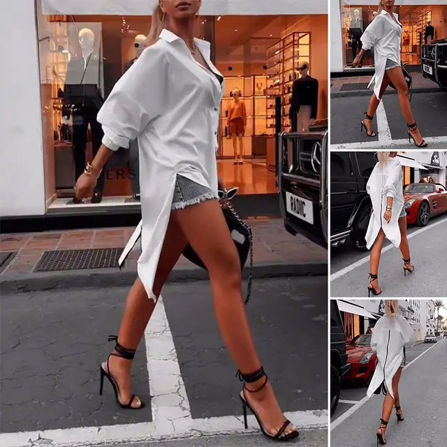 Solid Color Fashion All match Long Sleeve White - Shop at LoveMi