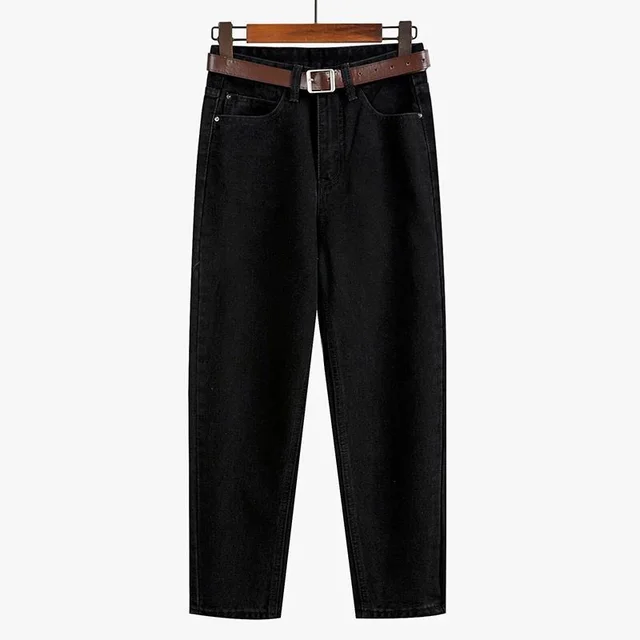Straight Slimming Radish Cropped Harem Pants Black - Shop at LoveMi