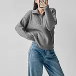 Autumn And Winter French Minority Idle Style Pullover Sweater - Gray