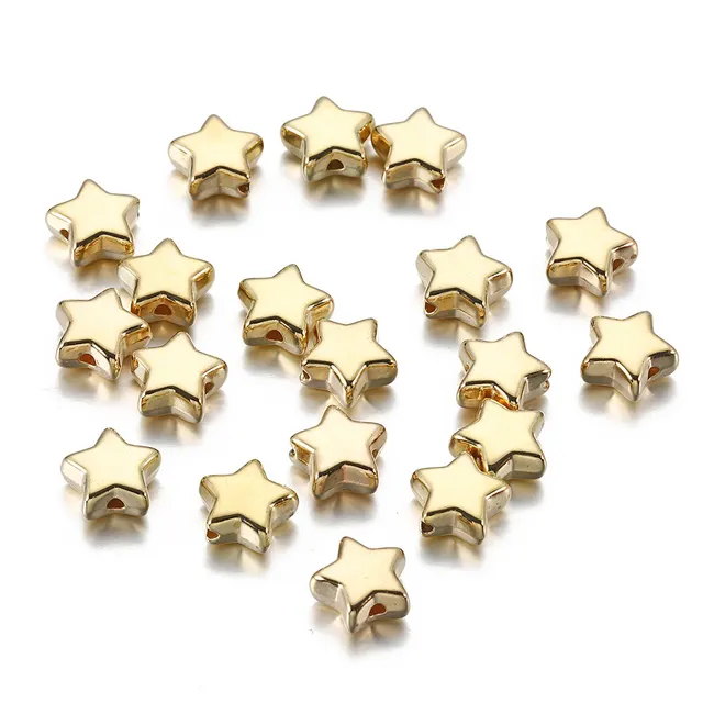 Five pointed Star Beaded DIY Ornament Accessories Spacer Beads Perforated Beads Kc Gold 9Mm - Shop at LoveMi