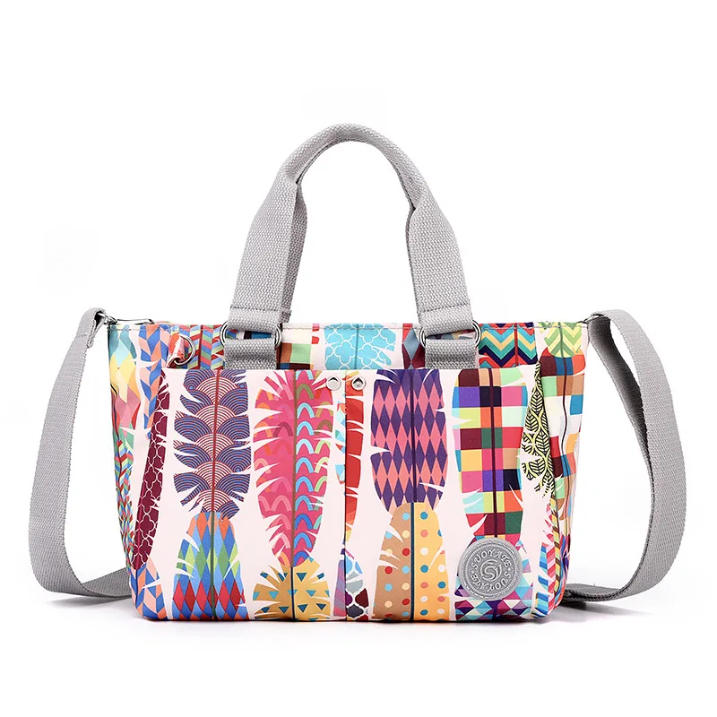 Women's Shoulder Crossbody Waterproof Multi-layer Large Capacity Handbag - Dragon Boat Flower