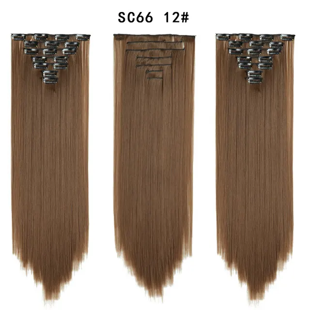 16 Card Seven piece Hairpiece Clip Wig Beauty Chemical Fiber Wig Set Hair Extension Sc6612 - Shop at LoveMi