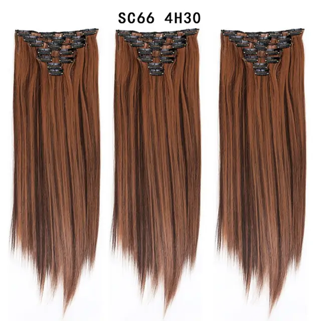 16 Card Seven piece Hairpiece Clip Wig Beauty Chemical Fiber Wig Set Hair Extension Sc664H30 - Shop at LoveMi