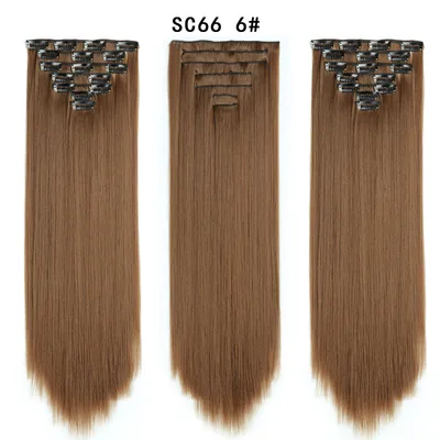 16 Card Seven piece Hairpiece Clip Wig Beauty Chemical Fiber Wig Set Hair Extension Sc666 - Shop at LoveMi