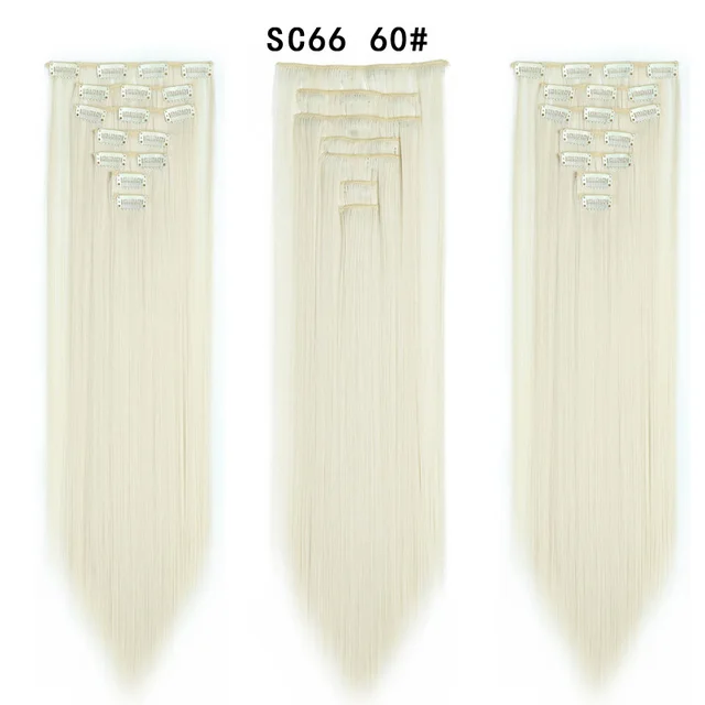 16 Card Seven piece Hairpiece Clip Wig Beauty Chemical Fiber Wig Set Hair Extension Sc6660 - Shop at LoveMi