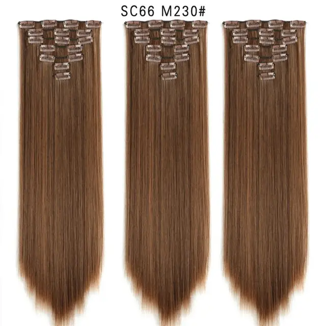 16 Card Seven piece Hairpiece Clip Wig Beauty Chemical Fiber Wig Set Hair Extension Sc66M230 - Shop at LoveMi