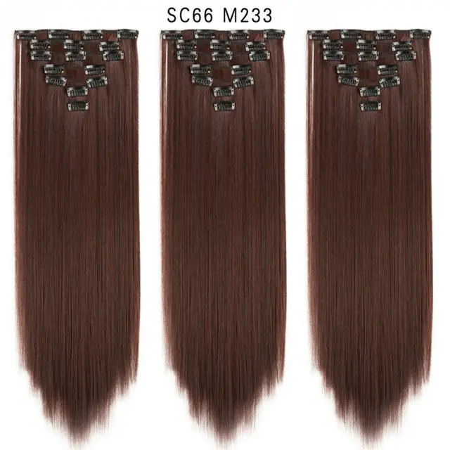 16 Card Seven piece Hairpiece Clip Wig Beauty Chemical Fiber Wig Set Hair Extension Sc66M233 - Shop at LoveMi