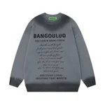Niche Tie-dyed Worn Loose Casual Sweater Cotton Knitwear - Gray