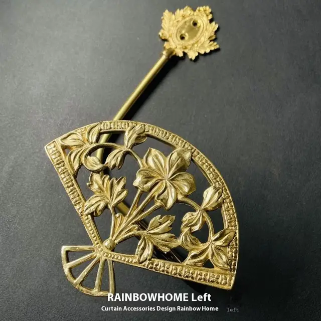 Lily Little Angel Wings Brass Curtain American Decoration Hook Flower Fan Left - Shop at LoveMi