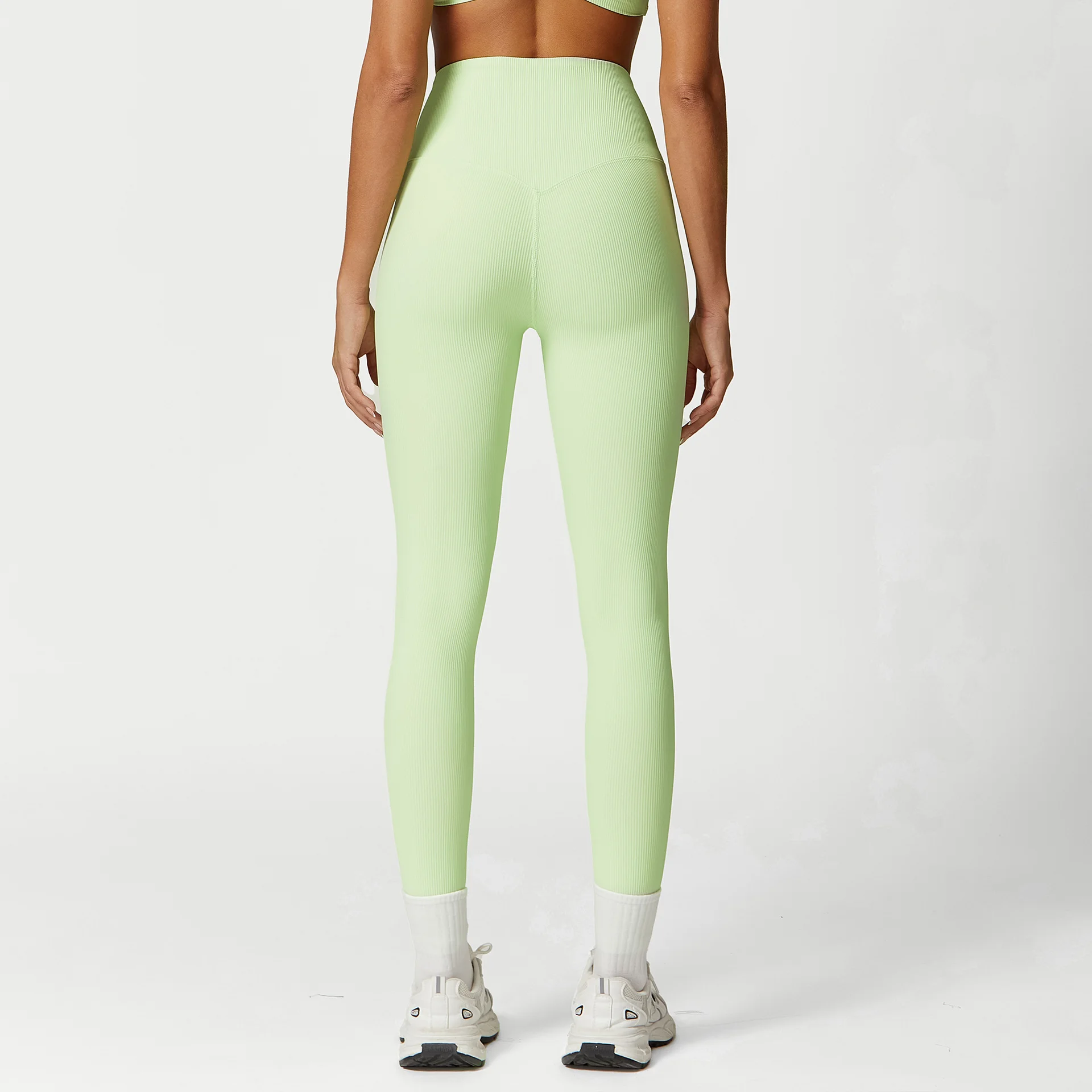 Sports Underwear Yoga Pants Loose Drawstring Long Sleeve Yoga Wear Suit - Reed Green Tights 2349