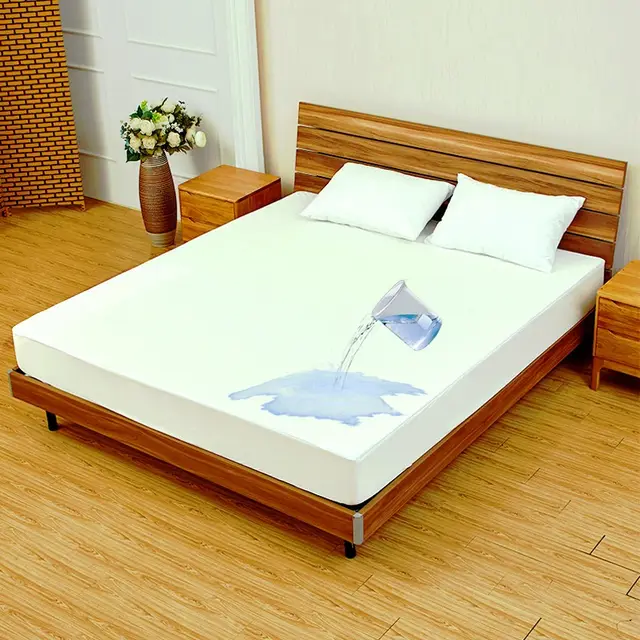 Waterproof Bed Sheet Bamboo Fiber Towel Cloth Pure White - Shop at LoveMi