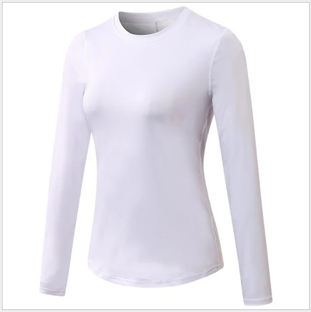 Women's Yoga Long Sleeve Workout Clothes Quick drying Breathable Mesh Stitching Elastic White - Shop at LoveMi