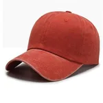 Washed Solid Color Light Board Baseball Cap For Women - Orange