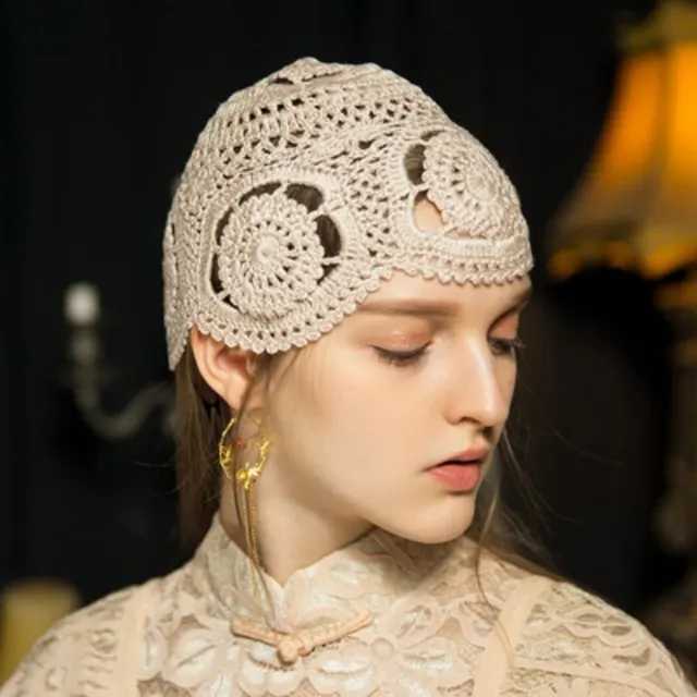 Hand woven French Retro Crochet Toque Sand Beige - Shop at LoveMi