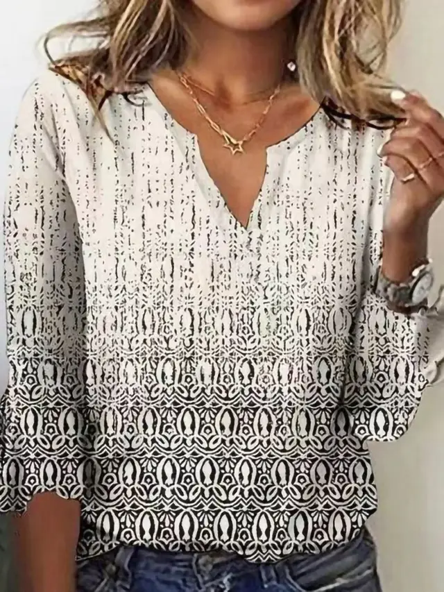 Summer Women's Fashion Gradient Printing Loose T shit G107Z238 - Shop at LoveMi