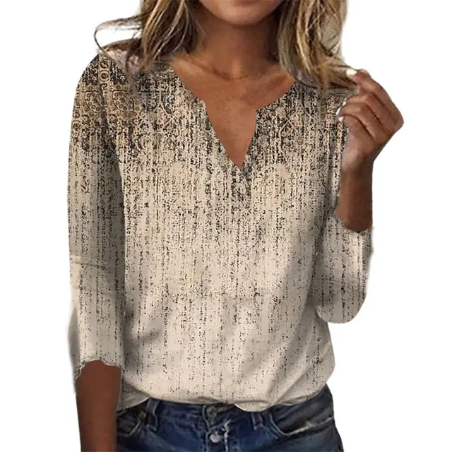 Summer Women's Fashion Gradient Printing Loose T shit G107Z241 - Shop at LoveMi