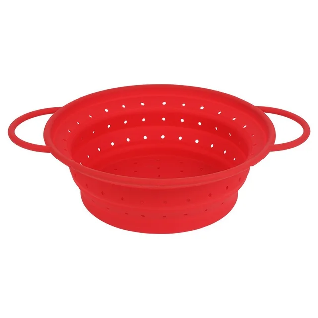 Silicone High Temperature Resistant Foldable Adjustable Drain Basket Red Big - Shop at LoveMi