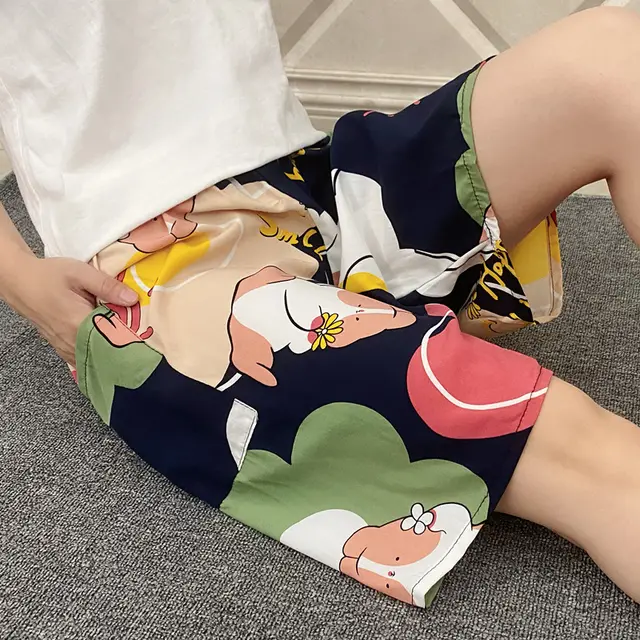 Summer Women's Pajama Pants Cotton Silk Shorts Home Loose Lotus Root Color - Shop at LoveMi