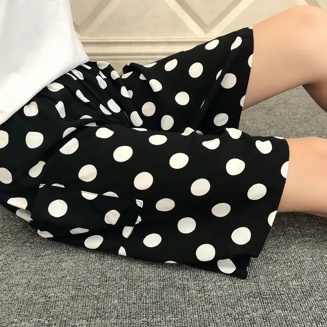 Summer Women's Pajama Pants Cotton Silk Shorts Home Loose Small Dots - Shop at LoveMi