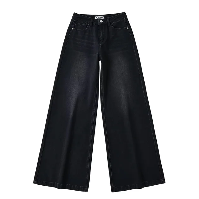Water All matching Jeans Horn Mop Trousers Black - Shop at LoveMi