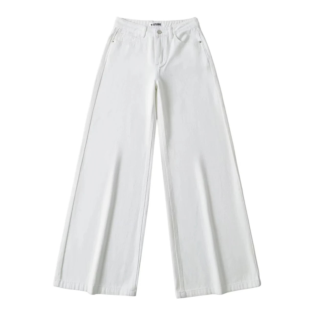 Water All-matching Jeans Horn Mop Trousers - White