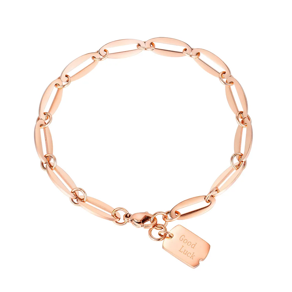 INS Style Personality Geometry Square Plate Rose Gold Bracelet For Women Rose Gold Bracelet - Shop at LoveMi