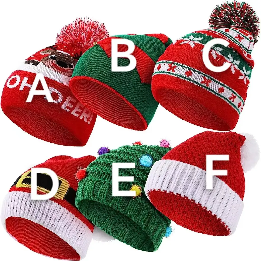 European And American Christmas Knitted Hat - Type D