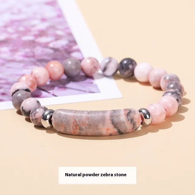 Personality Simple And Popular Fashion Bracelet Pink Zebra Stone - Shop at LoveMi