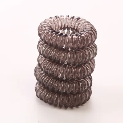 Transparent Phone Line Hair Ring Small Size Cute High Elastic Thin Hair Rope D165 Earth Gray - Shop at LoveMi