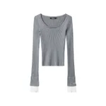 American-style Slim-fit Sweater Pullover Solid Color Casual - Flower Gray