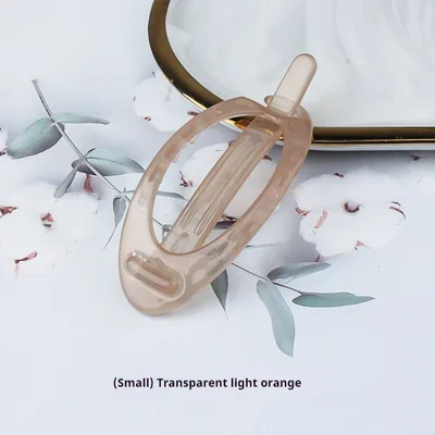 Simple Retro Hair Band Oval Barrettes Glossy Light Coffee - Shop at LoveMi