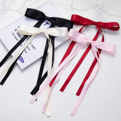 4 piece Women's Ribbon Bowknot Barrettes Back Head Word Duckbill Clip Hair Clip Headdress 4Pcs - Shop at LoveMi