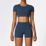 Short Sleeved Shorts Blue