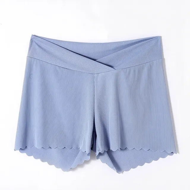 Pregnant Women's Safety Pants Summer Thin Low Waist Wide Leg Anti exposure Shorts Sapphire Blue - Shop at LoveMi