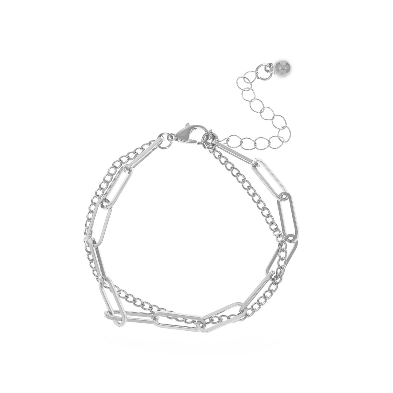 French Retro Double-layer Bracelet For Women - Silver Dz721