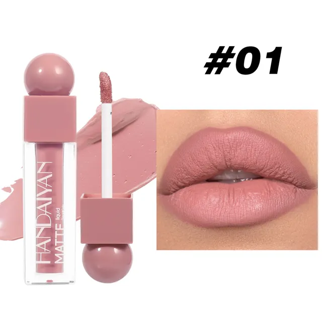 Matte Lip Gloss Lipstick Square Tube Waterproof No Stain On Cup 01 Color - Shop at LoveMi