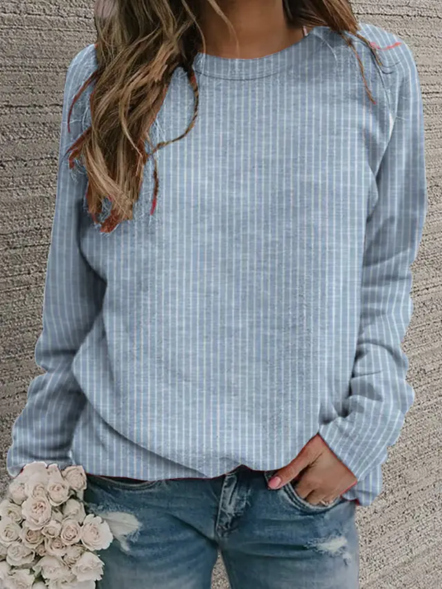 Women's Retro Casual Fashion Round Neck Sweater Figure 12 - Shop at LoveMi