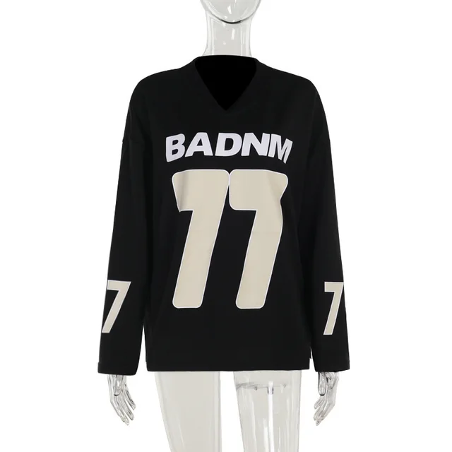 European And American Street Hipster Casual All matching Ball Uniform Loose Pullover Sweater Black - Shop at LoveMi