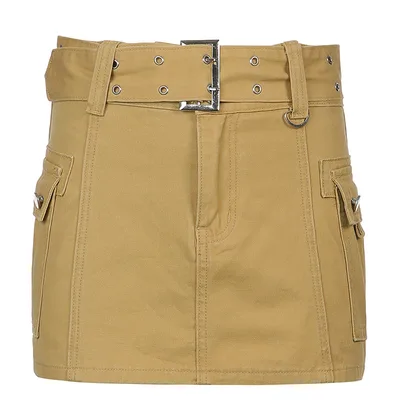High Waist Skirt New Sexy Style Khaki - Shop at LoveMi