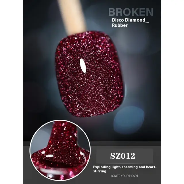 18 color Manicure Disco Diamond In The Debris Glue Super Bright Purplish Red Sz12 18Ml - Shop at LoveMi