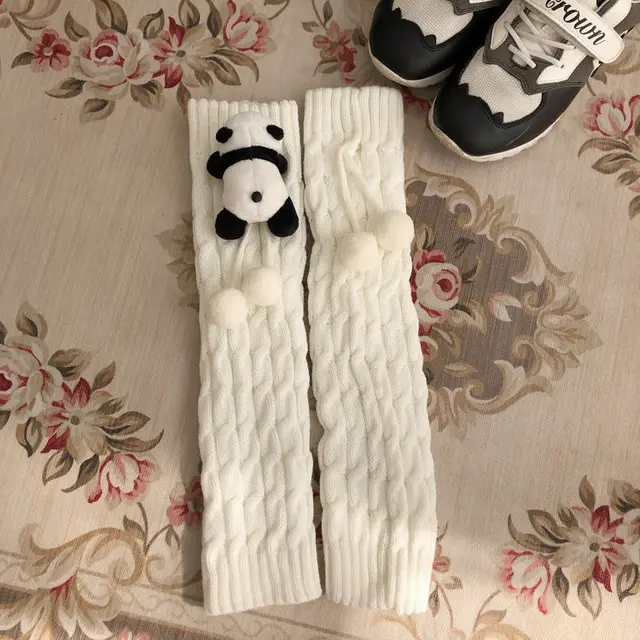 Japanese Cute Autumn And Winter Jk Wool Keep Warm Foot Sock White Fur Ball Panda - Shop at LoveMi