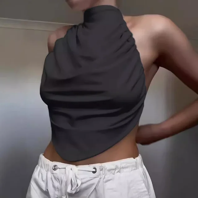 Halter Irregular Sexy Top Black - Shop at LoveMi