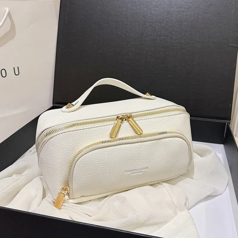 Convenient New Waterproof Large Portable Cosmetic Bag White - Shop at LoveMi