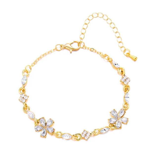 European And American Diamond Small Flower Bracelet Female Niche Design Transparent Color - Shop at LoveMi