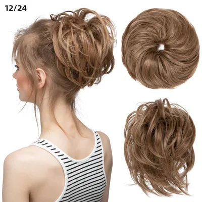 Bud Bun Artificial Hair Bun Natural Fluffy Long Beard Curly Hair Bun Lazy Updo Chignon 12 24 Style - Shop at LoveMi