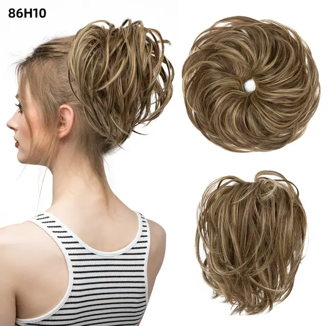 Bud Bun Artificial Hair Bun Natural Fluffy Long Beard Curly Hair Bun Lazy Updo Chignon 86H10Style - Shop at LoveMi