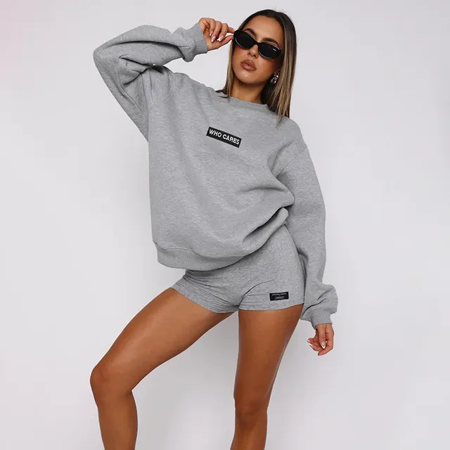 High Waist Print Tight Shorts Fashion Casual Style Suit Gray - Shop at LoveMi